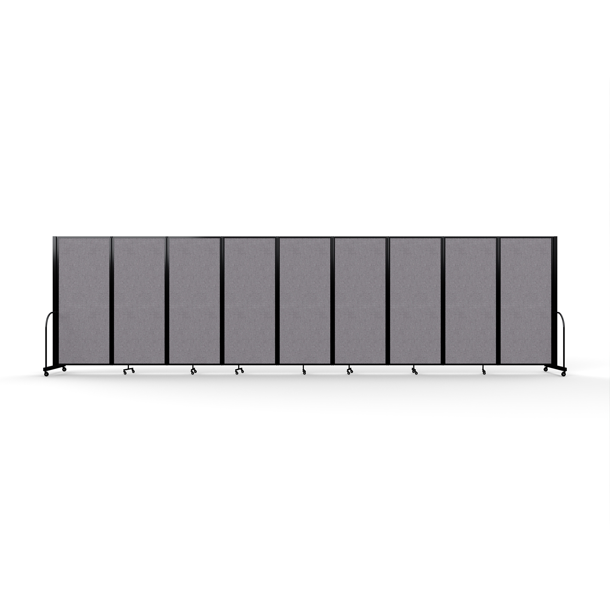 Screenflex Full Motion Divider — 6ft. 10in. x 25ft. 1in., Black Frame, Select Gray, Model# FSH-6109-B-LGY